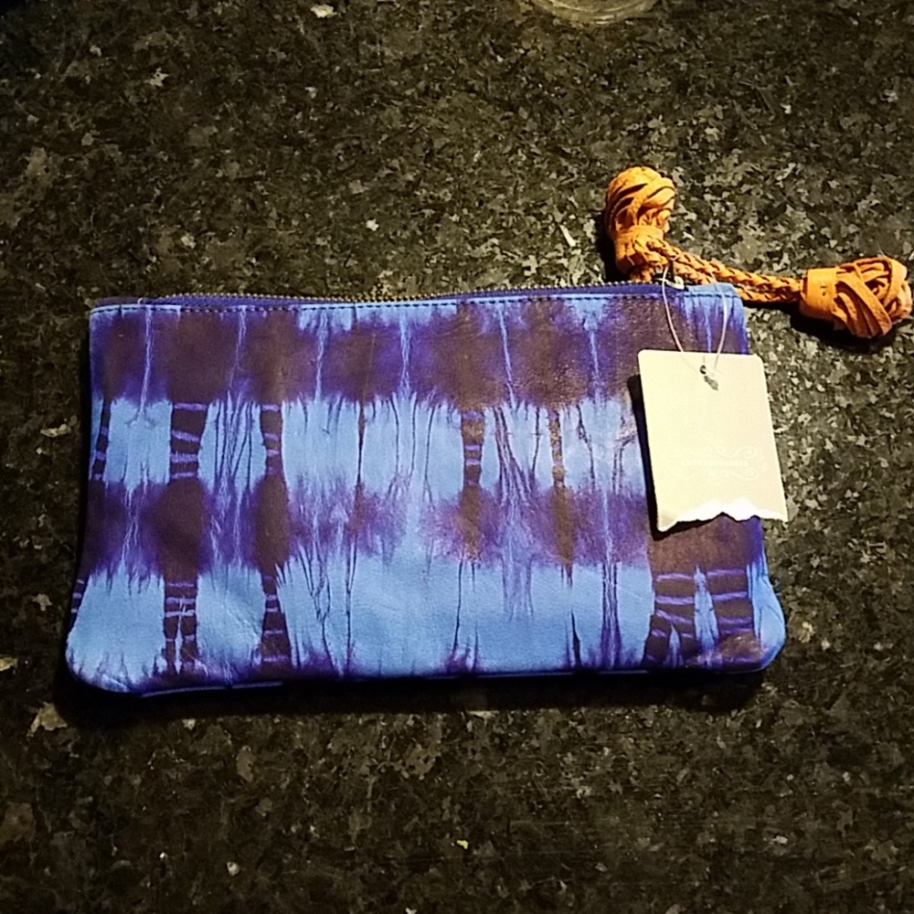 Anthropologie blue clutch